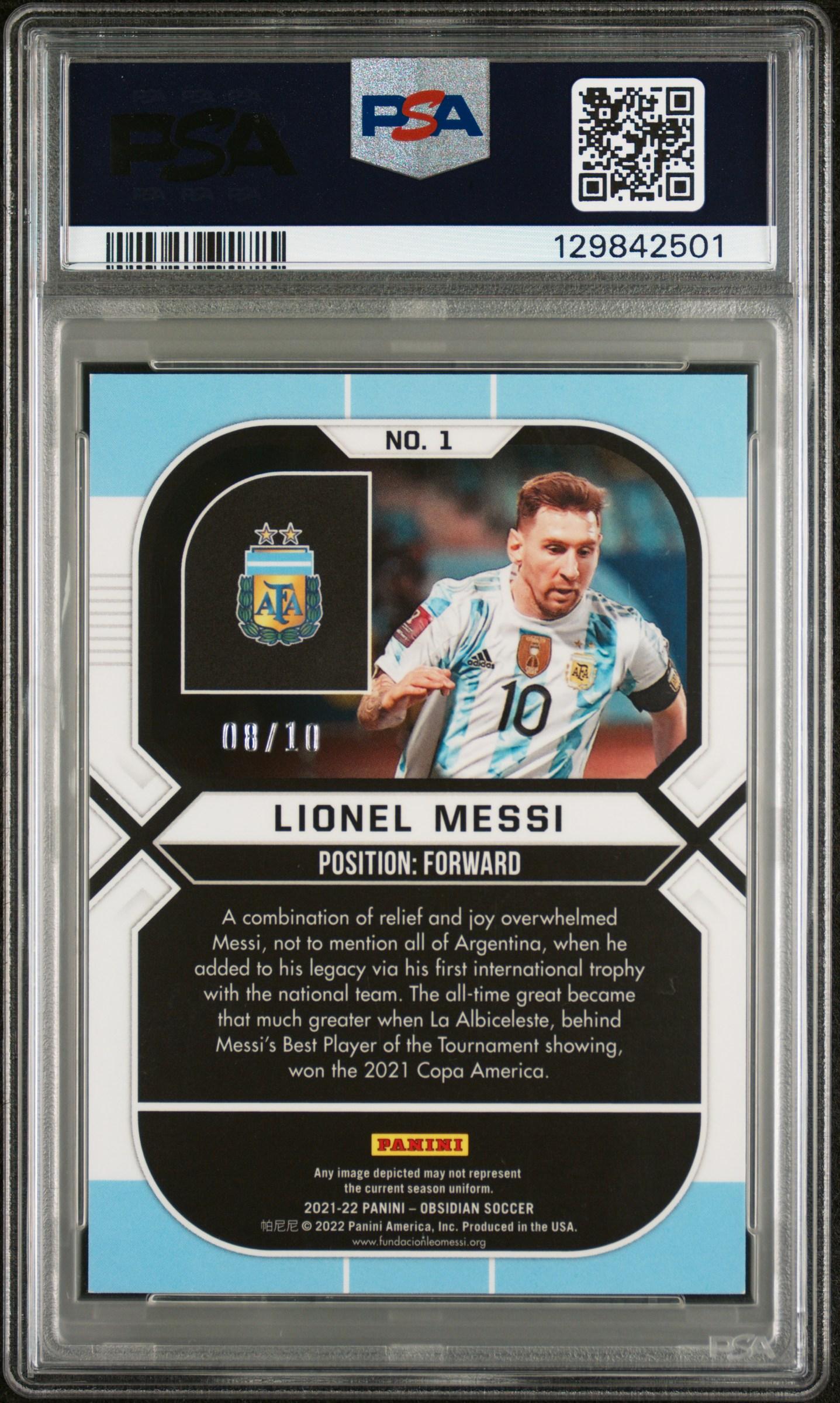 2021-22 Panini Obsidian Soccer - Electric Etch Yellow /10 - Back